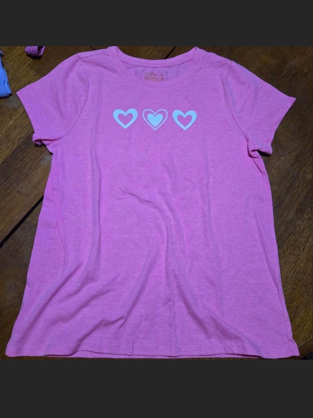 Cat & Jack Pink Short-Sleeve Tee with White Heart Trio